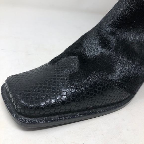 New Aquatalia Leather Calf Hair Snakeskin Boots - Picture 4 of 10